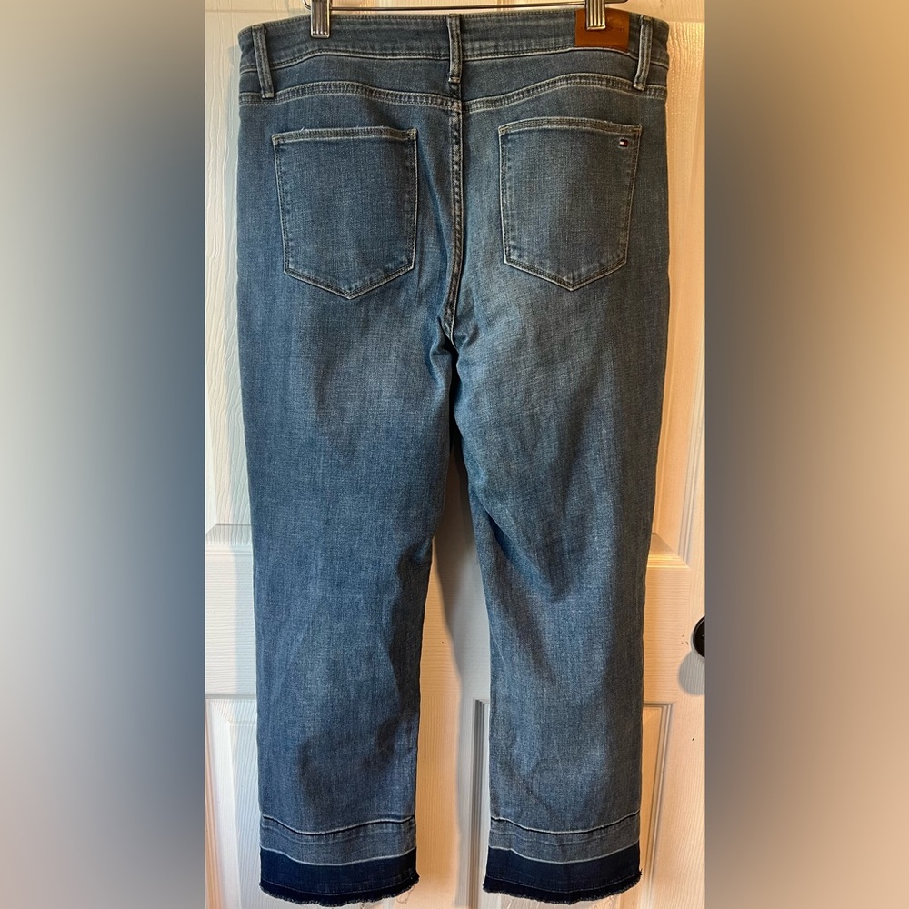 Tommy Hilfiger Blue Denim Jeans ankle raw hem straight - Picture 2 of 8